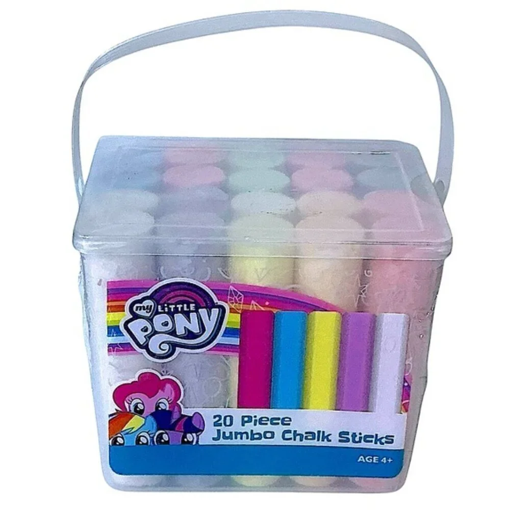 My Little Pony Jumbo Sidewalk Chalk Sticks in Storage Tub 20 Piece Multicolor
